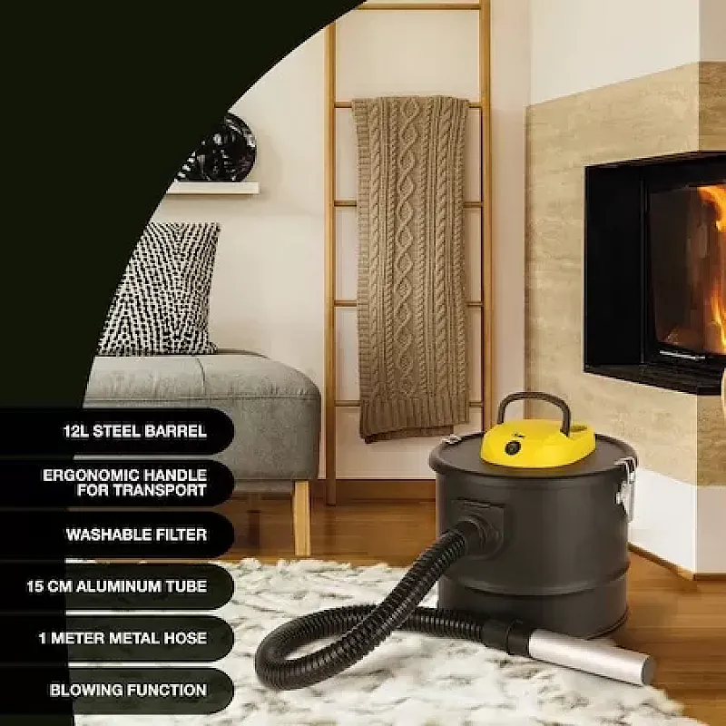 Aspirator penttu cenusa ARDES AR4A12, 800W, Ideal pentru centrale termice, seminee, sobe sau gratare, Capacitate 12L - Studiocasa.ro