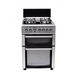 Pachet Aragaz mixt 4 arzatoare gaz, 2 cuptoare: Cuptor electric + Cuptor gaz, 60x60cm, Studio Casa Duetto FM60/60 cm., Ventilator, Aprindere electrica +Hota decorativa Studio Casa New Milano Inox - Studiocasa.ro