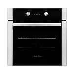 Pachet incorporabil cuptor electric, plita gaz si hota telescopica Elettra Black Studio Casa, Termostat, Programator digital pentru inceputul si sfarsitul coacerii, 56 l, 4 arzatoare gaz, 1 motor turbo, Negru/Inox - Studiocasa.ro