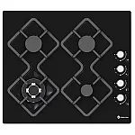 Pachet incorporabil cuptor electric, plita gaz si hota telescopica Elettra Black Studio Casa, Termostat, Programator digital pentru inceputul si sfarsitul coacerii, 56 l, 4 arzatoare gaz, 1 motor turbo, Negru/Inox - Studiocasa.ro