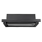 Pachet incorporabil cuptor electric, plita gaz si hota telescopica Elettra Black Studio Casa, Termostat, Programator digital pentru inceputul si sfarsitul coacerii, 56 l, 4 arzatoare gaz, 1 motor turbo, Negru/Inox - Studiocasa.ro