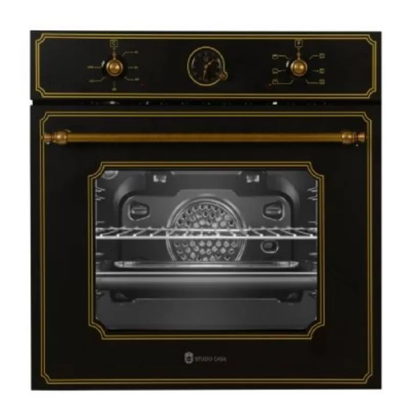 Pachet Toscana Cuptor Electric Fe660Blk+Plita Toscana Pg660Blk+Hota decorativa Studio Casa Onda Retro Black - Studiocasa.ro