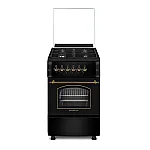 Pachet rustic aragaz si hota telescopica Studio Casa Retro Verona Retro Black , 50/ 55 cm., 4 arzatoare gaz, Cuptor gaz, Aprindere electrica, Gril electric, Negru - Studiocasa.ro
