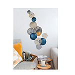Panou metalic decorativ perete 3D, Deco Art Studio Casa, 90 x 42 cm, Albastru - Studiocasa.ro