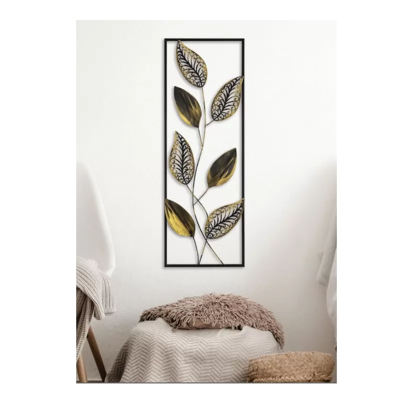 Panou metalic decorativ perete 3D, Deco Art Studio Casa, 90 x 32 cm, Auriu - Studiocasa.ro