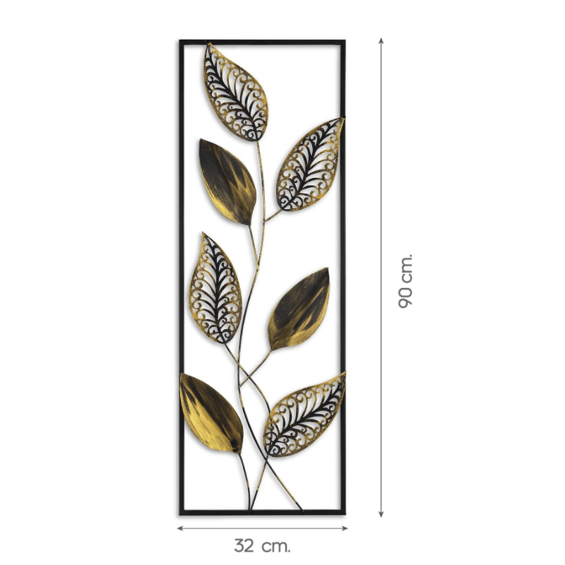 Panou metalic decorativ perete 3D, Deco Art Studio Casa, 90 x 32 cm, Auriu - Studiocasa.ro