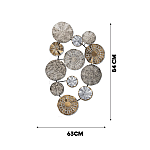 Panou metalic decorativ perete 3D, Deco Art Studio Casa, 84 x 63 cm, Round Decor, Argintiu - Studiocasa.ro