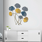 Panou metalic decorativ perete 3D, Deco Art Studio Casa, 76 x 70 cm, Flori pline de culoare, Galben / Bleu - Studiocasa.ro
