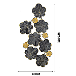 Panou metalic decorativ perete 3D, Deco Art Studio Casa, 120 x 61 cm,  Bougainvillea, Negru - Studiocasa.ro
