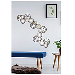 Panou metalic decorativ perete 3D, Deco Art Studio Casa, 101 x 41 cm, Inele metalice, Argintiu - Studiocasa.ro