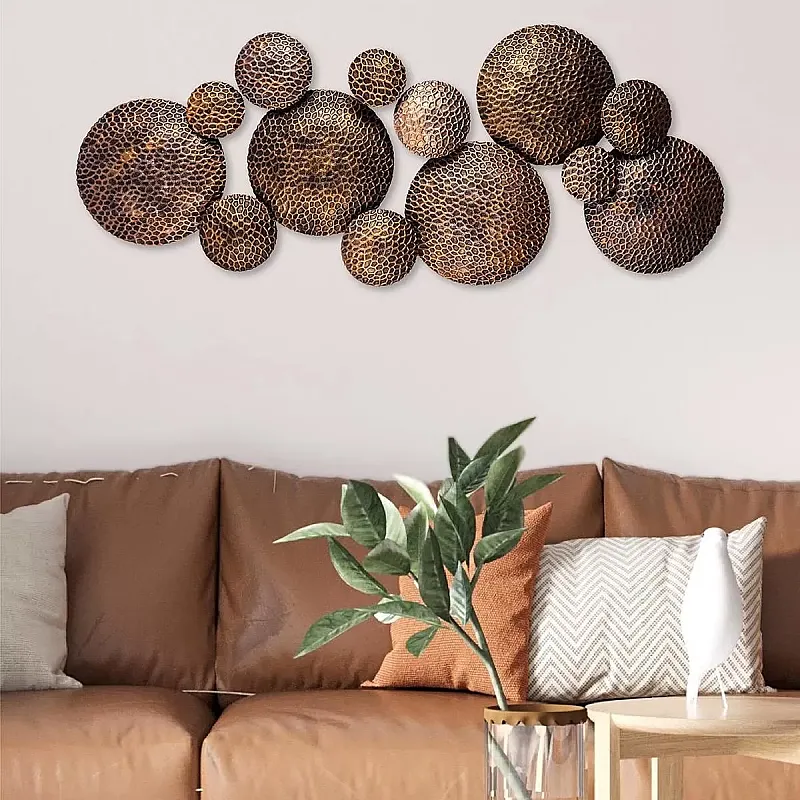 Panou metalic decorativ perete 3D, Deco Art Studio Casa, 112 x 43 cm, Maro aramiu - Studiocasa.ro