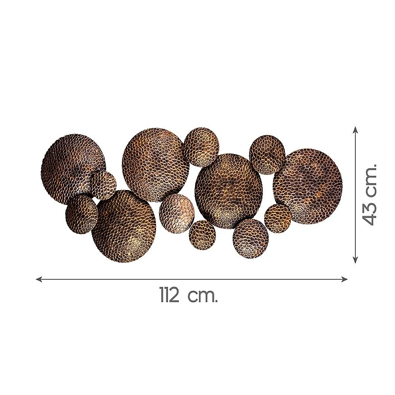 Panou metalic decorativ perete 3D, Deco Art Studio Casa, 112 x 43 cm, Maro aramiu - Studiocasa.ro