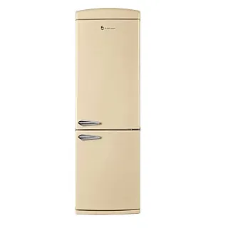 Combina frigorifica, Studio Casa, Retro, H 190 cm, 330 l, tehnologie No-Frost, deschidere dreapta, panou control LED, functie congelare rapida, mod eco, iluminat interior, crem