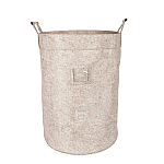 Cos depozitare rotund cu manere de lemn, 45 x 34 cm, Beige - Studiocasa.ro