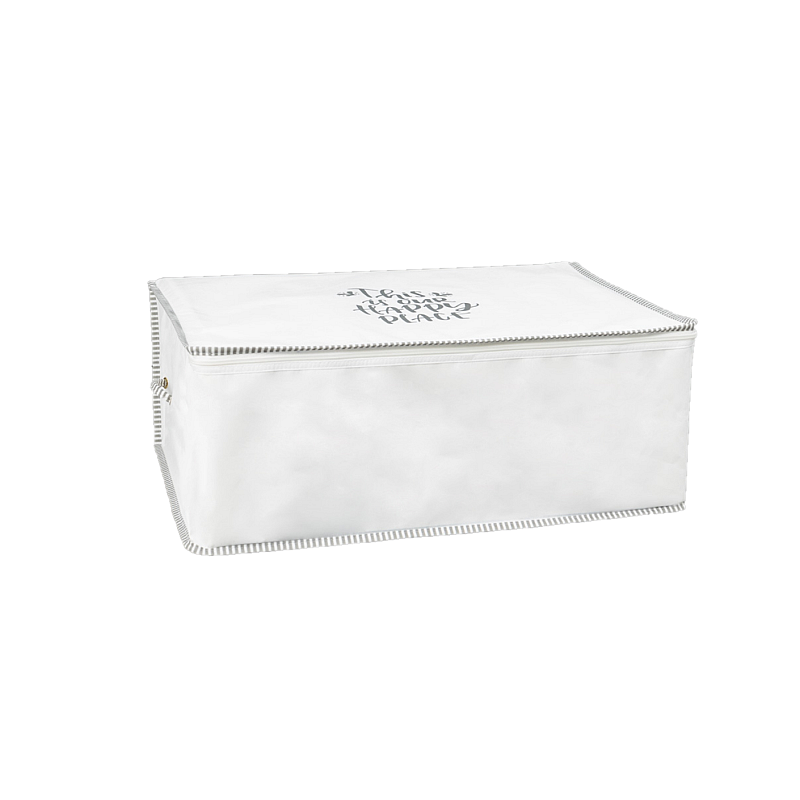 Cutie Depozitare cu fermoar, 52 x 28 x 22 cm, Alb - Studiocasa.ro