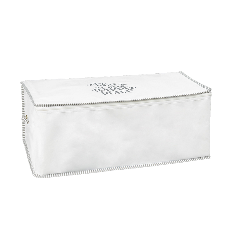 Cutie Depozitare cu fermoar,65 x 45 x 24 cm, Alb - Studiocasa.ro