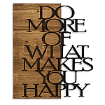 Decoratiune de perete Deco Art  Studio Casa, Lemn si metal, Design mesaj,42 x 58 x 3 cm, Maro nuc/Negru - Studiocasa.ro