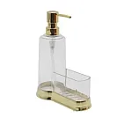 Dozator sapun cu loc special pentru burete, auriu ,500ml - Studiocasa.ro