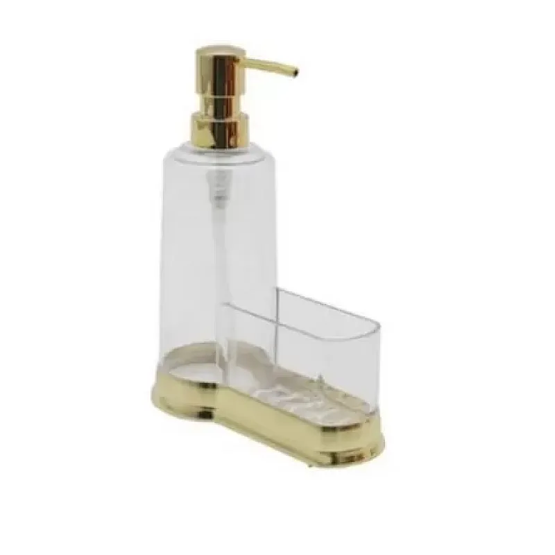 Dozator sapun cu loc special pentru burete, auriu ,500ml - Studiocasa.ro