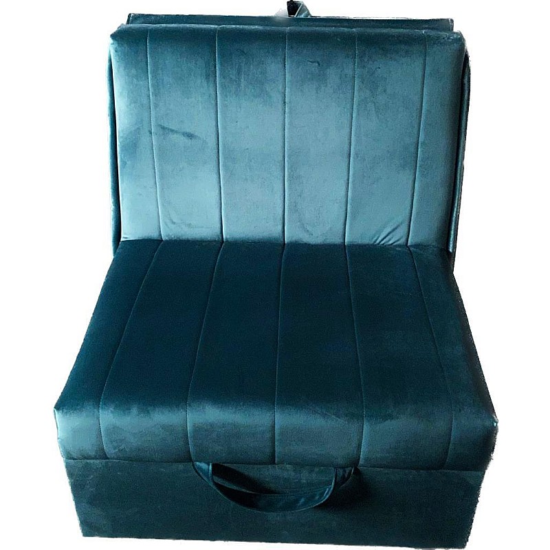 Fotoliu Pat Extensibil Duchess IANA Premium, catifea impermeabila, Aquamarine - Studiocasa.ro