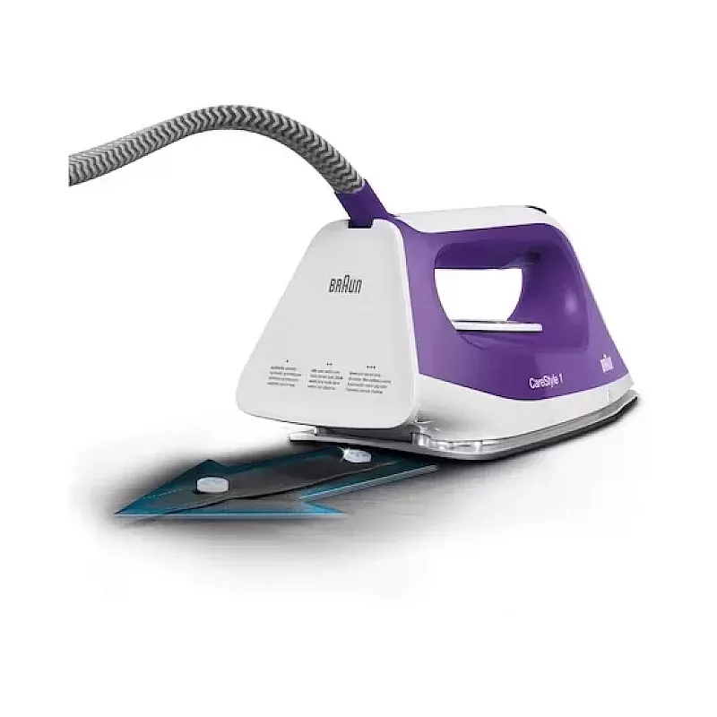Statie de calcat Braun Carestyle 1 IS1014PU,6 bari, abur variabil 120g/min, jet de abur 360g/min, rezervor 1.5L, talpa Super Ceramic, Alb/Violet - Studiocasa.ro