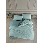 Lenjerie pat dublu Duo Mint Studio Casa, 100% Bumbac ranforce, Cearceaf pilota 200 x 200 cm, Cearceaf pat 220 x 240 cm, 2 fete de perna 50 x 70 cm, Multicolor - Studiocasa.ro