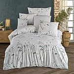 Lenjerie pat dublu Larisa Studio Casa, 100% Bumbac ranforce, Cearceaf pilota 200 x 200 cm, Cearceaf pat 220 x 240 cm, 2 fete de perna 50 x 70 cm, Gri - Studiocasa.ro