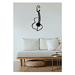 Panou metalic decorativ perete 3D, Deco Art Studio Casa, 70 x 30 cm, Chitara, Negru - Studiocasa.ro