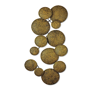 Panou metalic decorativ perete 3D, Deco Art Studio Casa, 112 x 43 cm, Auriu