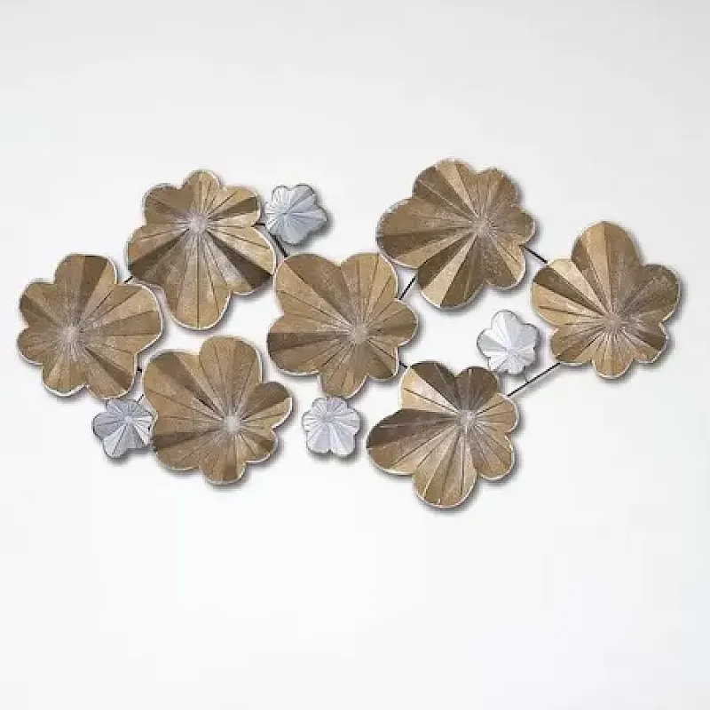 Panou metalic decorativ perete 3D, Deco Art Studio Casa, 120 x 61 cm, Bougainvillea, Bronz - Studiocasa.ro