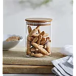 Recipient de sticlă borosilicata FLAVOUR pentru alimente, cu capac bambus, 380 ml, Studio Casa - Studiocasa.ro