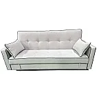 Resigilat Canapea extensibila 3 locuri PRACTIC, lada de depozitare, Click-Clack, SET B, 205 x 89 x 89 cm, stofa Light Grey cu bordura gri inchis, Smart Living Studio Casa - Studiocasa.ro