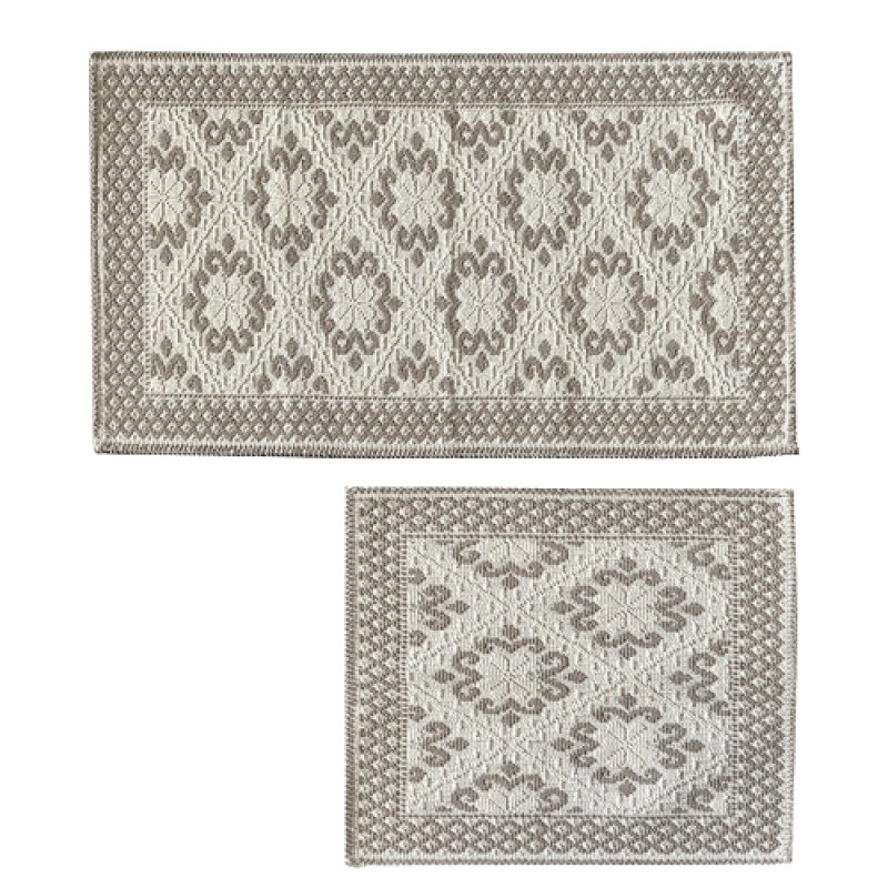 Set 2 covorase de baie, 100% bumbac, 60 x 100 cm si 50 x 60 cm, Maro - Studiocasa.ro