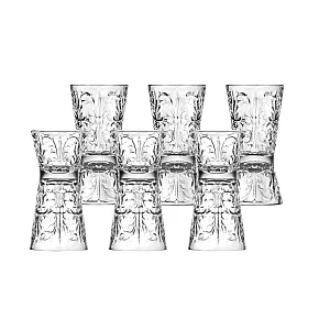 Set 6 pahare Clessidra Tatoo, RCR Crystal 2 in 1, Ideale pentru Shot-uri, lichior sau masura pentru cocktail-uri, 30 si 60 ml