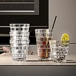 Set 6 pahare superpozabile Stack HB, RCR Crystal, Ideale pentru sucuri si cocktail-uri, 39 cl - Studiocasa.ro