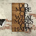 Decoratiune de perete Deco Art  Studio Casa, Lemn si metal, Design mesaj,42 x 58 x 3 cm, Maro nuc/Negru - Studiocasa.ro