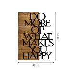 Decoratiune de perete Deco Art  Studio Casa, Lemn si metal, Design mesaj,42 x 58 x 3 cm, Maro nuc/Negru - Studiocasa.ro