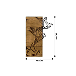Decoratiune de perete Deco Art Studio Casa, Lemn si metal, Design Pasari,47 x 58 x 3 cm, Maro nuc/Negru - Studiocasa.ro