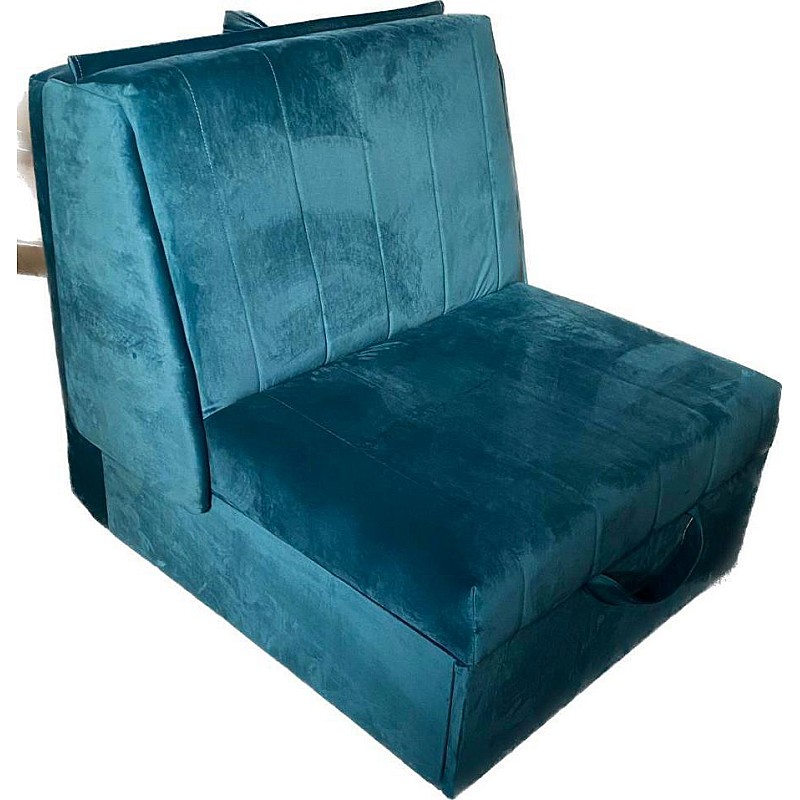 Fotoliu Pat Extensibil Duchess IANA Premium, catifea impermeabila, Aquamarine - Studiocasa.ro