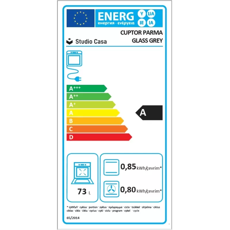 Cuptor electric incorporabil Studio Casa FE660 Parma Glass Grey, 8 functii, Ventilator, Timer mecanic, Sticla gri Cuptor electric incorporabil Studio Casa FE660 Parma Glass Grey, 8 functii, Ventilator, Timer mecanic, Sticla gri - Studiocasa.ro
