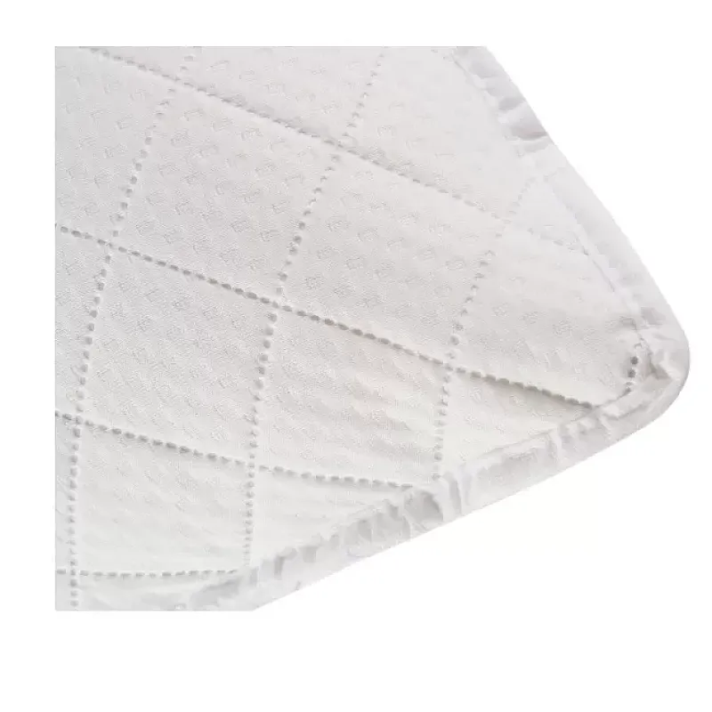 Perna matlasata microfibra pieptanata, 70x70, bentita alba - Studiocasa.ro