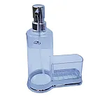 Dozator sapun cu loc special pentru burete, argintiu ,500ml - Studiocasa.ro