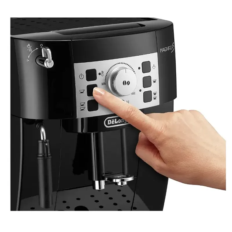 Espressor automat DeLonghi Magnifica S ECAM 22.112.B, sistem manual de spumare, rasnita cu 13 setari, 1450 W, 15 bari, 1.8 l, Negru - Studiocasa.ro