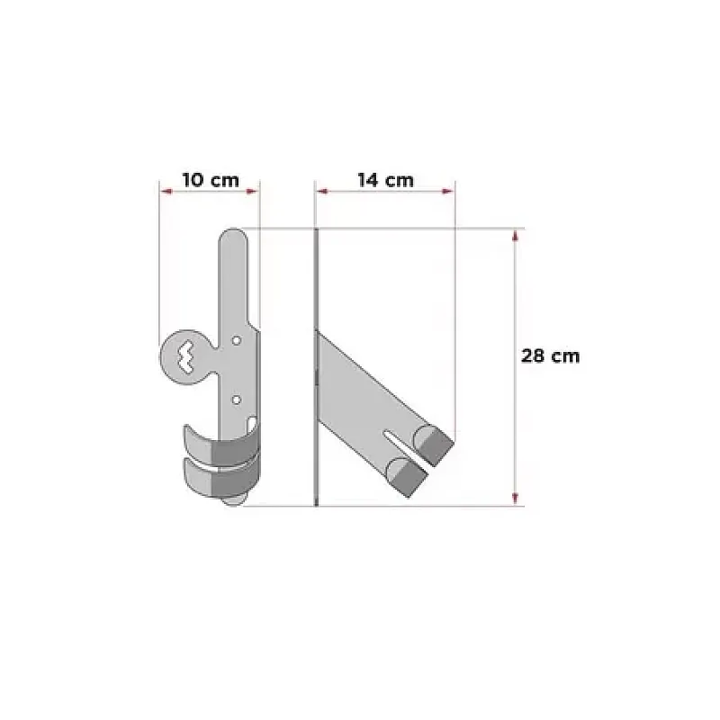 Suport universal de perete pentru biciclete 489002 Meliconi, Pentru roata din fata, Sarcina maxima 30 kg, Metalic, Negru - Studiocasa.ro
