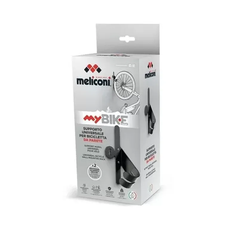 Suport universal de perete pentru biciclete 489002 Meliconi, Pentru roata din fata, Sarcina maxima 30 kg, Metalic, Negru - Studiocasa.ro
