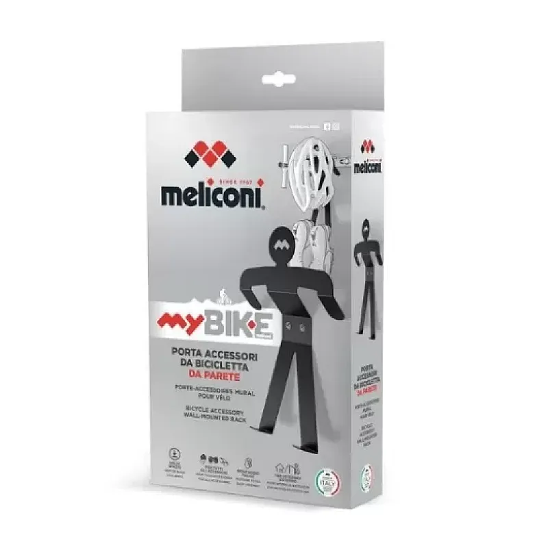 Suport fix de perete pentru accesorii biciclete si scutere 489006 Meliconi, Metalic, Sarcina maxima 10 Kg, Negru - Studiocasa.ro