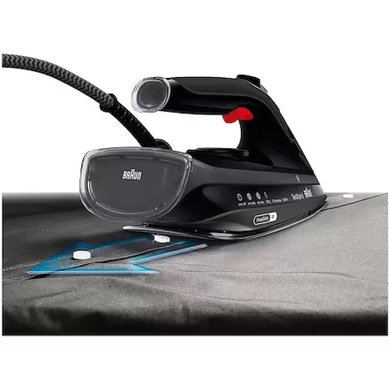 Fier de calcat Braun TexStyle 5 SI5088BK, 2800 W, abur variabil 50g/min, jet de abur 220g/min, rezervor 300 ml, tehnologie FreeGlide 3D, talpa EloxalPlus, Negru - Studiocasa.ro