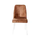 Scaun Alfa Smart Living Studio Casa Tapitat Cadru Lemn White +Textil Maron - Studiocasa.ro