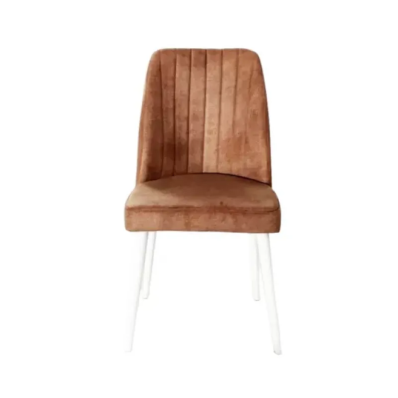 Scaun Alfa Smart Living Studio Casa Tapitat Cadru Lemn White +Textil Maron - Studiocasa.ro