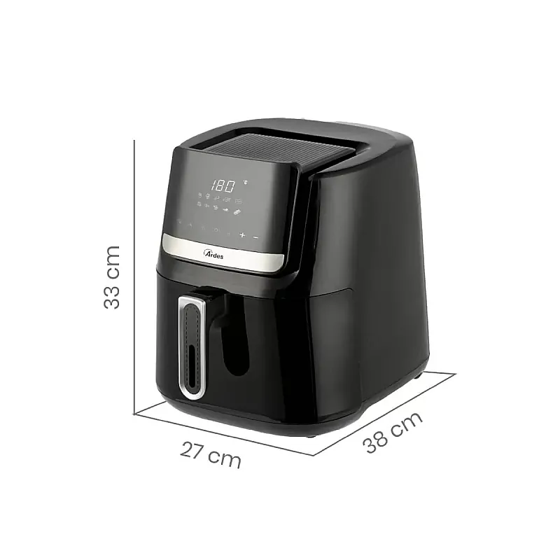 Friteuza cu aer cald Ardes ELDORADA 6.5l,1600W, afisaj digital, negru-argintiu - Studiocasa.ro